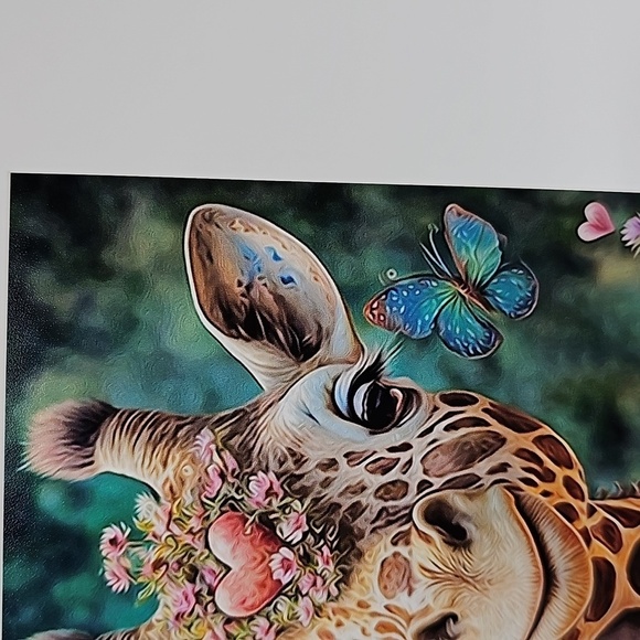 4x4 Giraffe Watercolor Oil Painting‎ Nature Floral Matte Art Print - Picture 4 of 5